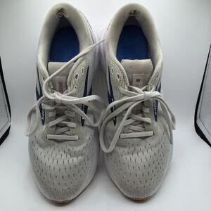 Brooks Ghost 16 Womens 8.5B White Grey Estate Blue As Is No insoles Worn Soles